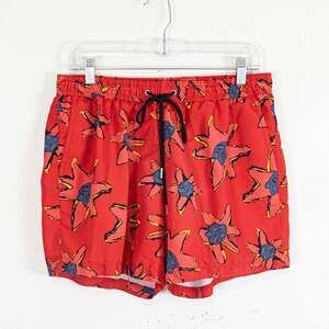 Paul Smith Red Starfish Print Swim Shorts trunks size Large